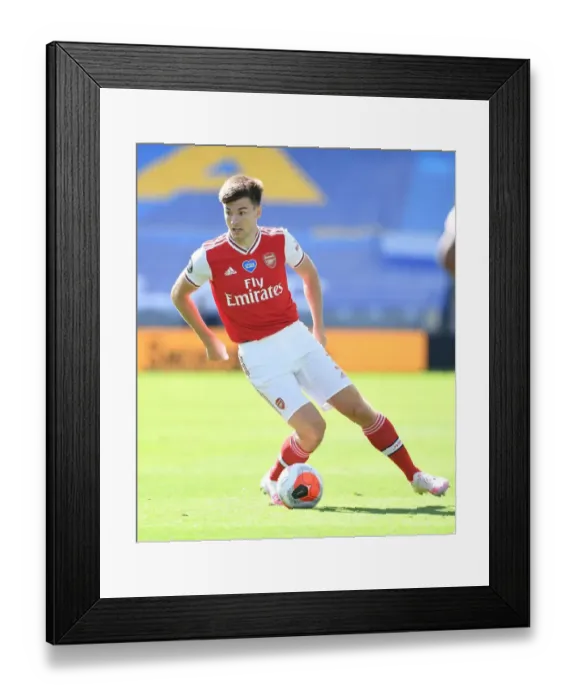 Framed Print : Arsenal's Kieran Tierney Plays On: Empty Premier League Stadium, Brighton vs Arsenal 2019-2020