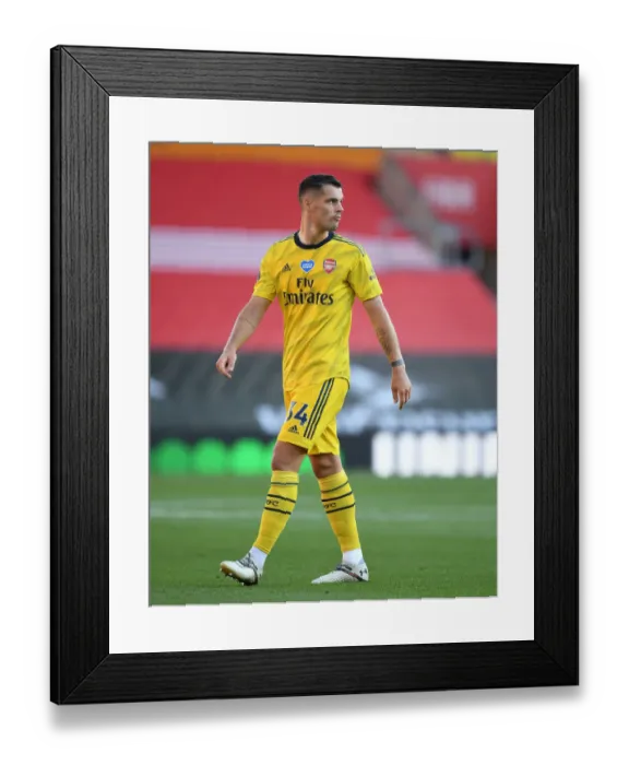 Framed Print : Granit Xhaka in Action: Southampton vs Arsenal, Premier League 2019-2020