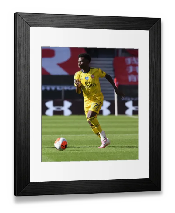 Framed Print : Bukayo Saka in Action: Arsenal vs. Southampton, Premier League 2019-2020 Framed Print : Bukayo Saka in Action: Arsenal vs. Southampton, Premier League 2019-2020