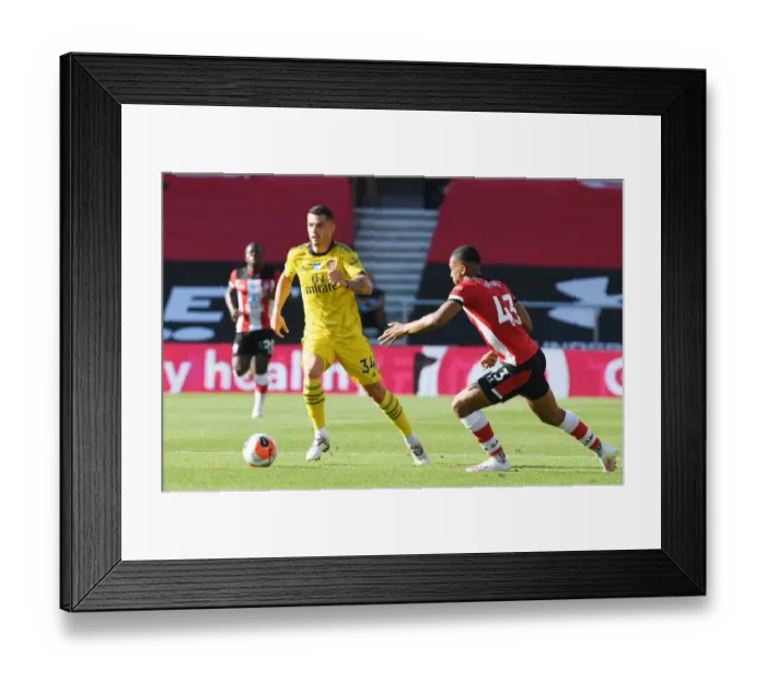 Framed Print : Granit Xhaka Breaks Past Yan Valery: Southampton vs. Arsenal, Premier League 2019-2020 Framed Print : Granit Xhaka Breaks Past Yan Valery: Southampton vs. Arsenal, Premier League 2019-2020