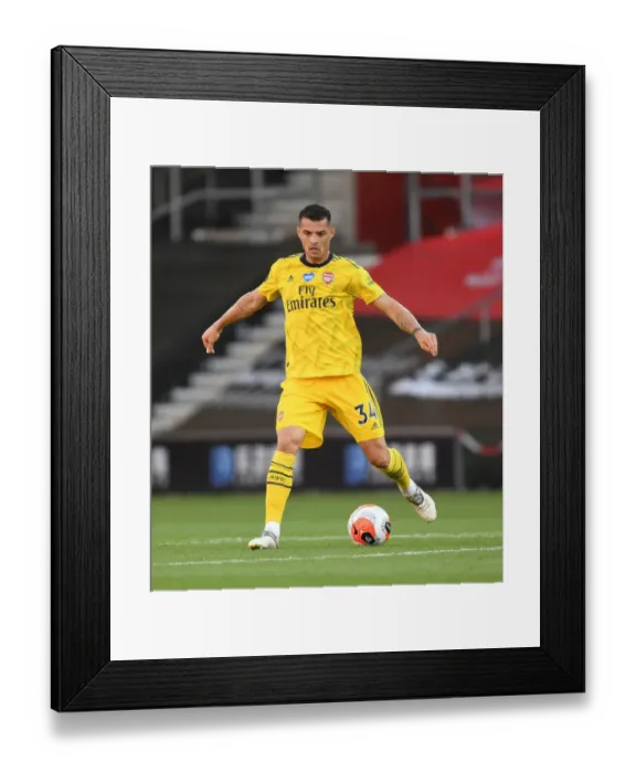 Framed Print : Granit Xhaka in Action: Arsenal vs. Southampton, Premier League 2019-2020 Framed Print : Granit Xhaka in Action: Arsenal vs. Southampton, Premier League 2019-2020