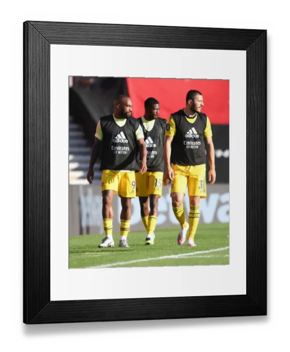 Framed Print : Arsenal Substitutes: Lacazette, Maitland-Niles, Kolasinac - Southampton vs Arsenal, Premier League 2019-2020