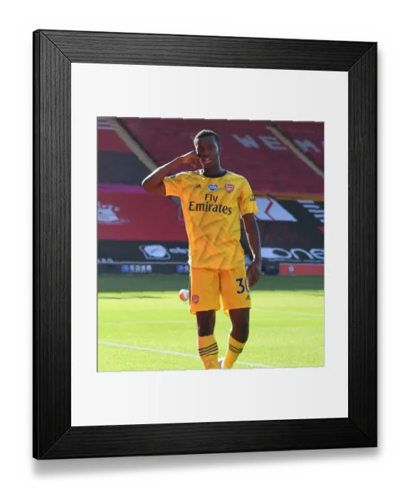 Framed Print : Arsenal's Eddie Nketiah Scores the Winner Against Southampton in Premier League Showdown (2019-20)