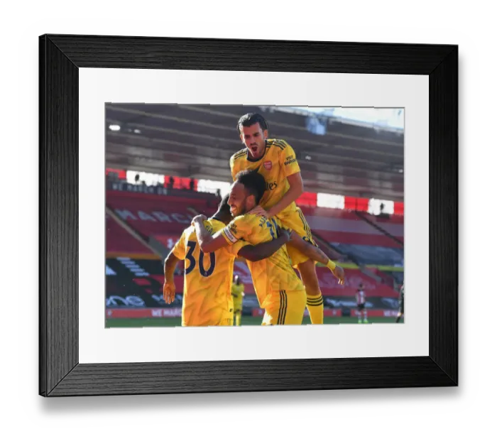 Framed Print : Arsenal's Eddie Nketiah and Pierre-Emerick Aubameyang Celebrate Goal vs Southampton (2019-20) Framed Print : Arsenal's Eddie Nketiah and Pierre-Emerick Aubameyang Celebrate Goal vs Southampton (2019-20)