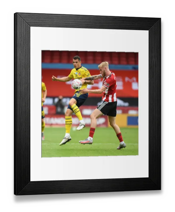 Framed Print : FA Cup Showdown: Xhaka vs McBurnie - Sheffield United vs Arsenal