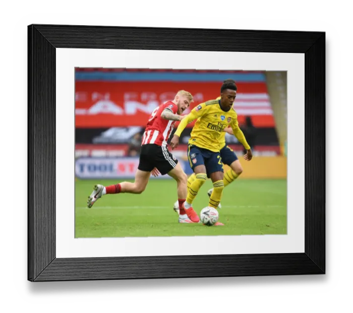 Framed Print : Arsenal's Joe Willock Outwits Olivier McBurnie: FA Cup Quarterfinal Thriller