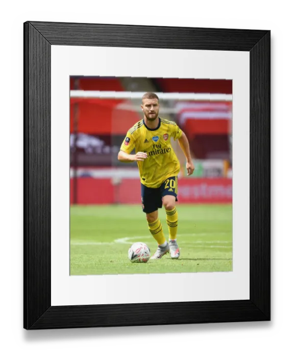 Framed Print : Arsenal's Mustafi Faces Off Against Sheffield United in FA Cup Quarterfinal