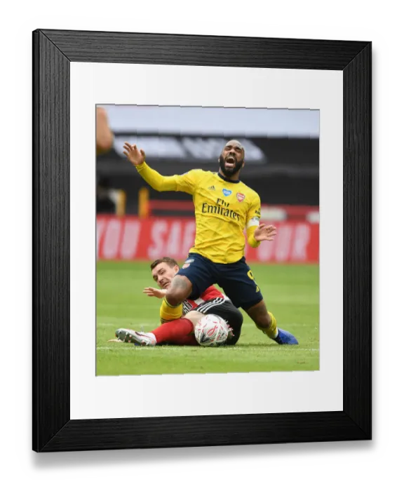 Framed Print : FA Cup Quarterfinal: Lacazette Fouls on Fleck (Sheffield United vs. Arsenal) Framed Print : FA Cup Quarterfinal: Lacazette Fouls on Fleck (Sheffield United vs. Arsenal)