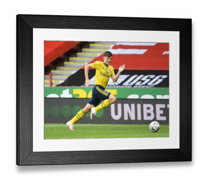 Framed Print : Arsenal's Kieran Tierney in FA Cup Action: Arsenal vs. Sheffield United