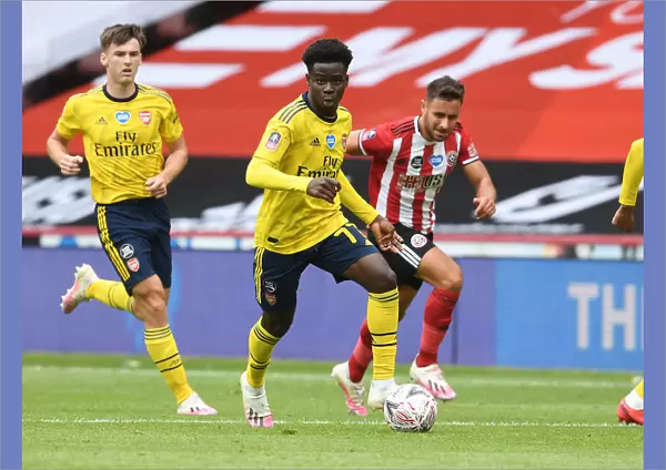 Arsenal's Bukayo Saka in FA Cup Quarterfinal Action Against Sheffield United