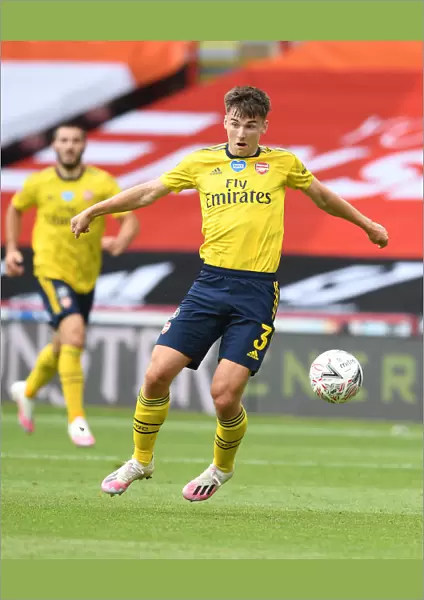 Arsenal's Kieran Tierney in Action against Sheffield United - FA Cup Quarterfinal, 2020