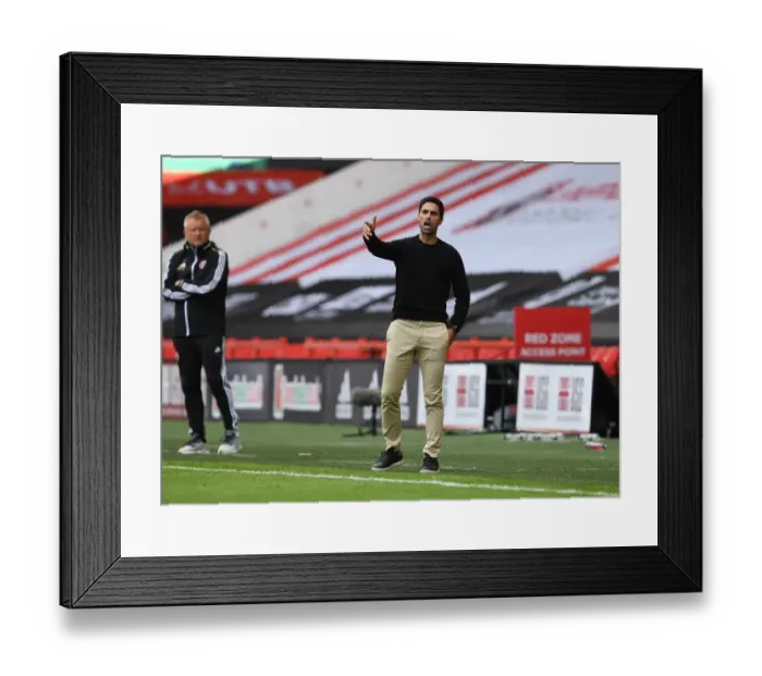 Framed Print : Mikel Arteta Guides Arsenal in FA Cup Clash vs. Sheffield United (2019-20)
