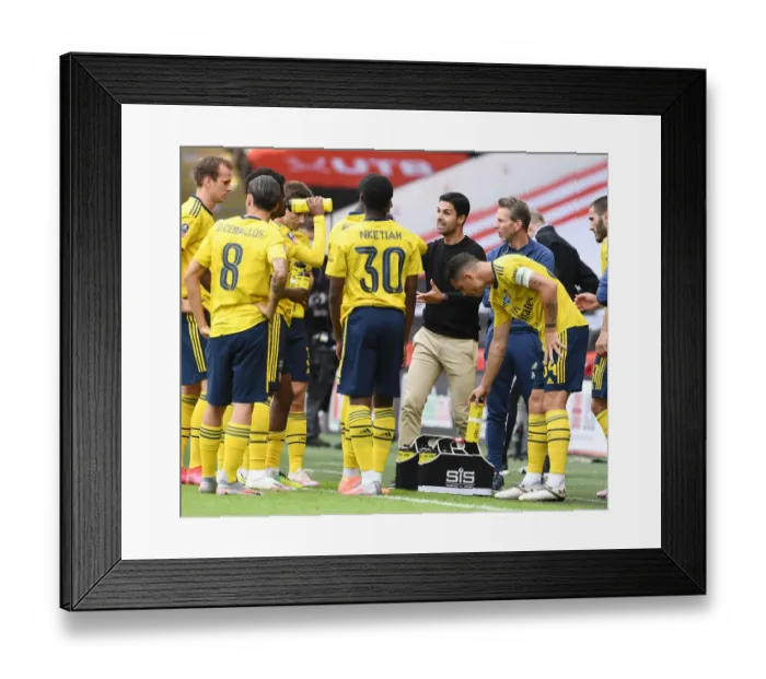 Framed Print : Arsenal's Quarter Final Showdown: Mikel Arteta Rallies Team Against Sheffield United in FA Cup