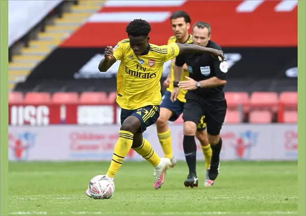 Arsenal's Bukayo Saka in Action against Sheffield United in FA Cup Quarterfinal