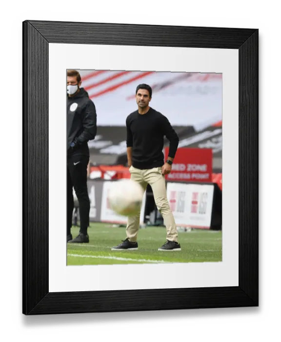 Framed Print : Mikel Arteta Guides Arsenal in FA Cup Clash vs. Sheffield United