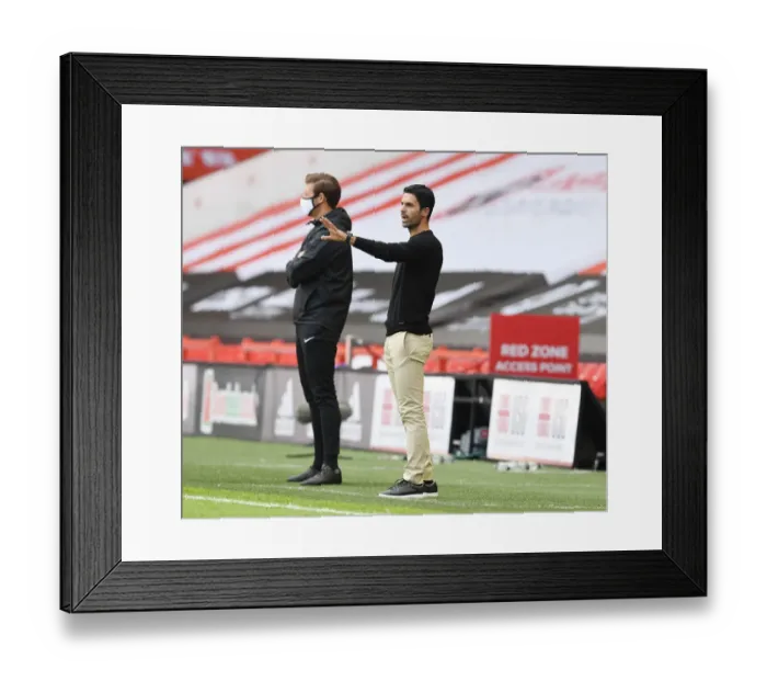 Framed Print : Mikel Arteta Leads Arsenal in FA Cup Quarterfinal Clash against Sheffield United