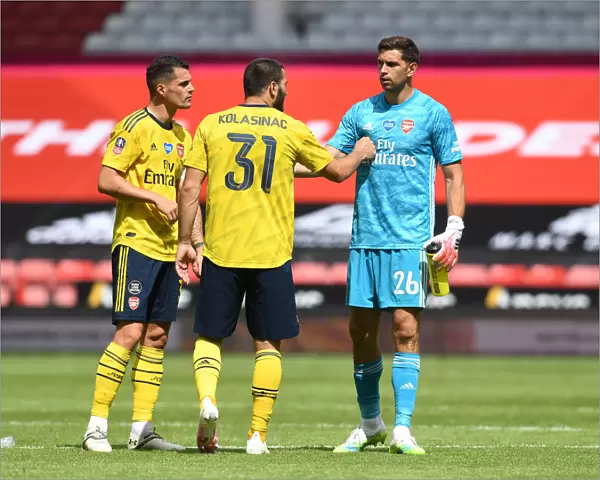 Arsenal's Xhaka, Kolasinac, and Martinez Celebrate FA Cup Quarterfinal Victory over Sheffield United