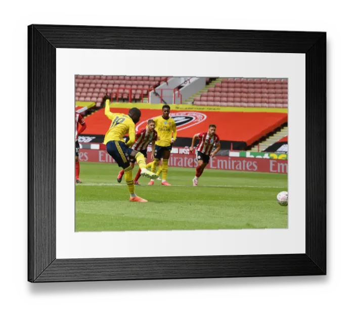 Framed Print : Pepe Scores Penalty: Arsenal Advance to FA Cup Semis vs Sheffield United