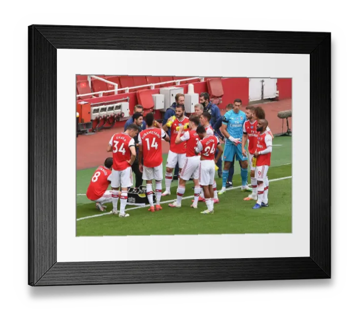 Framed Print : Arsenal's Mikel Arteta Gives Instructions During Arsenal v Norwich City Premier League Match, Emirates Stadium, London, 2020