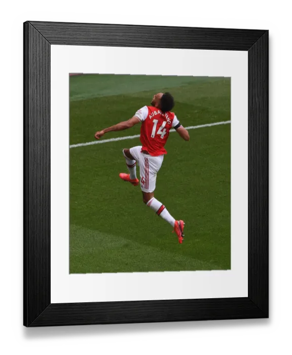 Framed Print : Aubameyang Nets First Goal: Arsenal vs. Norwich City (2019-20 Premier League)