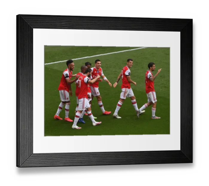 Framed Print : Arsenal's Aubameyang Scores First Goal in Premier League Win Against Norwich City