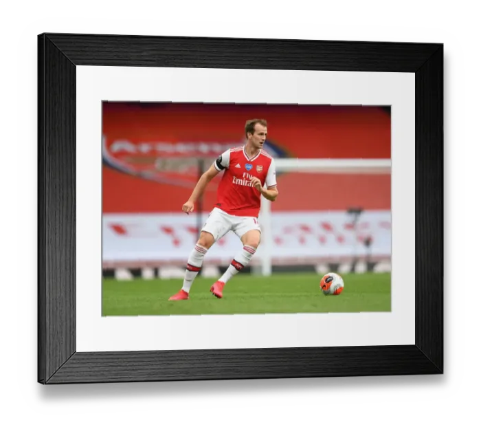 Framed Print : Rob Holding in Action: Arsenal vs. Norwich City (Premier League 2019-20)