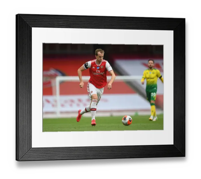 Framed Print : Rob Holding in Action: Arsenal vs. Norwich City (Premier League 2019-20)