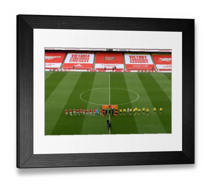 Framed Print : Arsenal vs Norwich: Premier League Team Line-Up at Emirates Stadium (2019-2020)