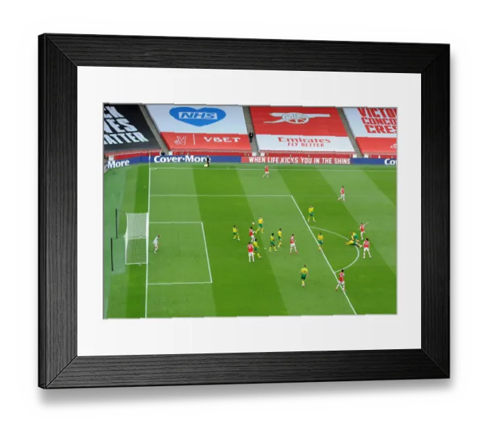 Framed Print : Cedric Soares Scores Arsenal's Fourth Goal: Arsenal FC vs Norwich City (2019-20)