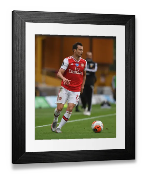 Framed Print : Arsenal's Cedric Soares Goes Head-to-Head with Wolverhampton Wanderers in Premier League Showdown