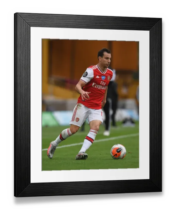 Framed Print : Arsenal's Cedric Soares Clashes with Wolverhampton Wanderers in Premier League Battle (2019-20)