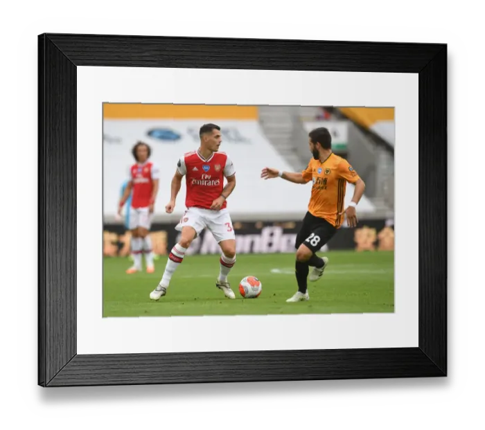 Framed Print : Granit Xhaka in Action: Arsenal vs. Wolverhampton Wanderers, Premier League 2019-2020 Framed Print : Granit Xhaka in Action: Arsenal vs. Wolverhampton Wanderers, Premier League 2019-2020