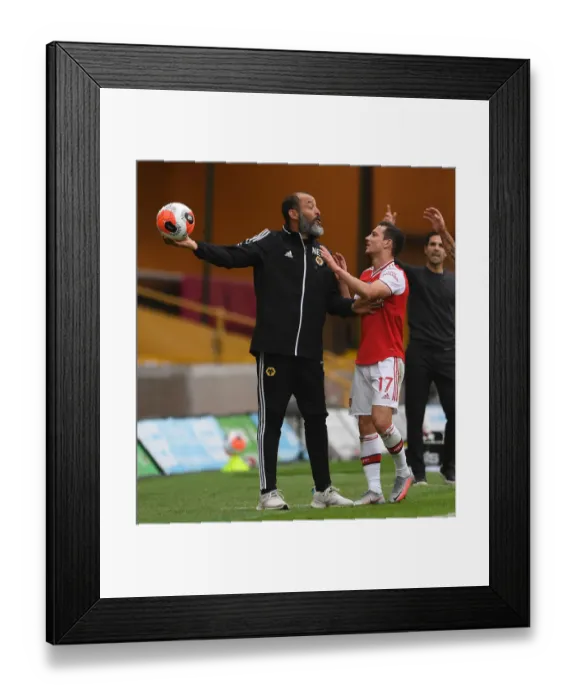 Framed Print : Wolverhampton Wanderers vs Arsenal FC: Cedric Soares Clashes with Nuno Espirito Santo in Premier League Showdown (2019-20) Framed Print : Wolverhampton Wanderers vs Arsenal FC: Cedric Soares Clashes with Nuno Espirito Santo in Premier League Showdown (2019-20)