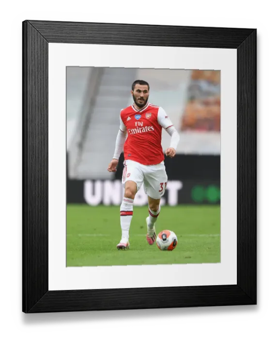 Framed Print : Sead Kolasinac Focuses in Wolverhampton Wanderers vs Arsenal FC Premier League Clash