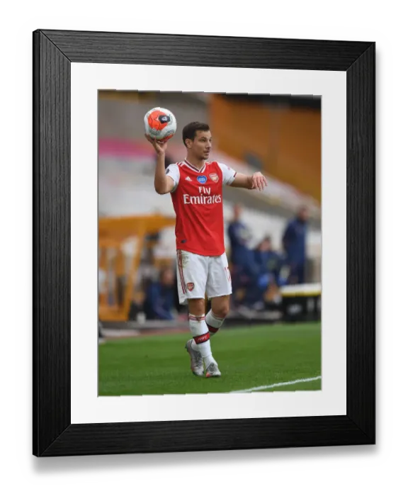 Framed Print : Arsenal's Cedric Soares in Action Against Wolverhampton Wanderers - Premier League 2019-2020
