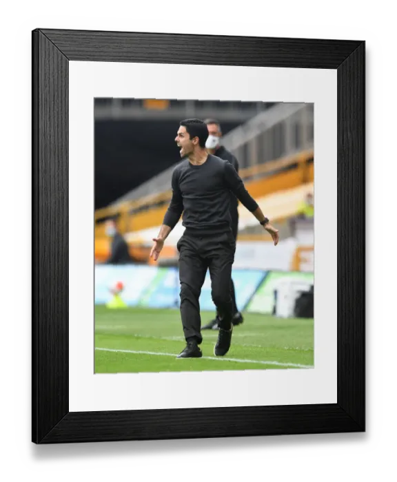 Framed Print : Mikel Arteta Guides Arsenal Against Wolverhampton Wanderers in Premier League 2019-2020