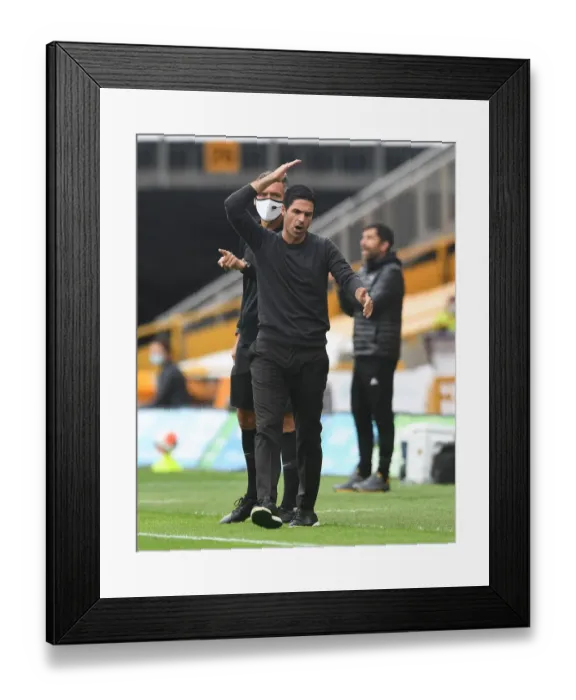 Framed Print : Mikel Arteta Guides Arsenal at Wolverhampton Wanderers, Premier League 2019-2020 Framed Print : Mikel Arteta Guides Arsenal at Wolverhampton Wanderers, Premier League 2019-2020
