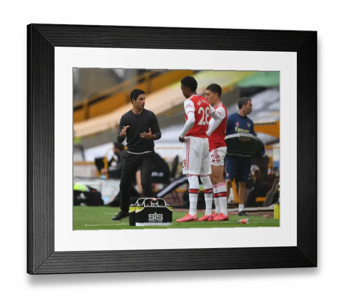 Framed Print : Arsenal's Mikel Arteta Gives Instructions to Joe Willock and Hector Bellerin during Wolverhampton Wanderers vs Arsenal, Premier League 2019-2020 Framed Print : Arsenal's Mikel Arteta Gives Instructions to Joe Willock and Hector Bellerin during Wolverhampton Wanderers vs Arsenal, Premier League 2019-2020