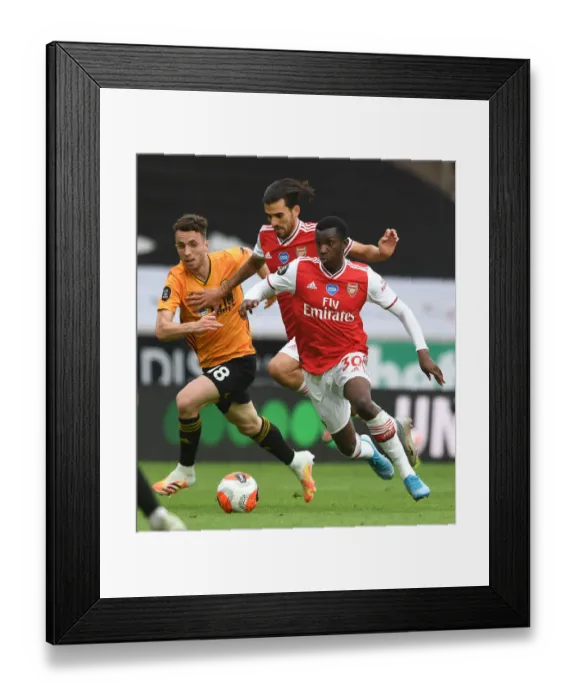 Framed Print : Clash at Molineux: Nketiah and Ceballos Battle Diogo Jota in Intense Wolverhampton Wanderers vs Arsenal FC Premier League Encounter Framed Print : Clash at Molineux: Nketiah and Ceballos Battle Diogo Jota in Intense Wolverhampton Wanderers vs Arsenal FC Premier League Encounter