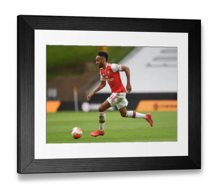 Framed Print : Aubameyang in Action: Wolverhampton Wanderers vs. Arsenal FC, Premier League 2019-2020