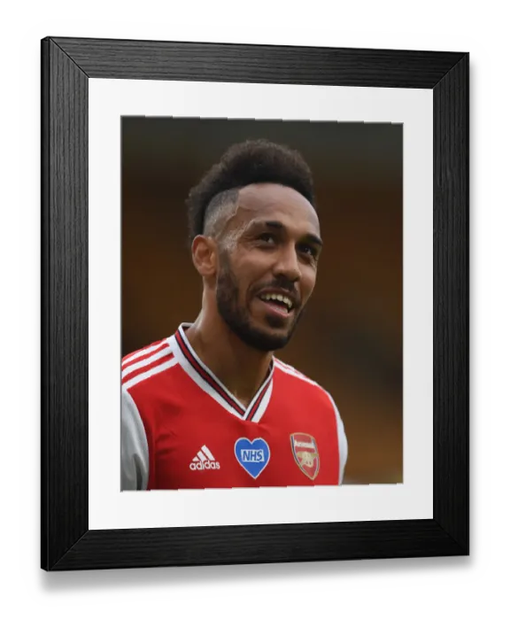 Framed Print : Pierre-Emerick Aubameyang in Action: Wolverhampton Wanderers vs. Arsenal FC, Premier League 2019-2020 Framed Print : Pierre-Emerick Aubameyang in Action: Wolverhampton Wanderers vs. Arsenal FC, Premier League 2019-2020