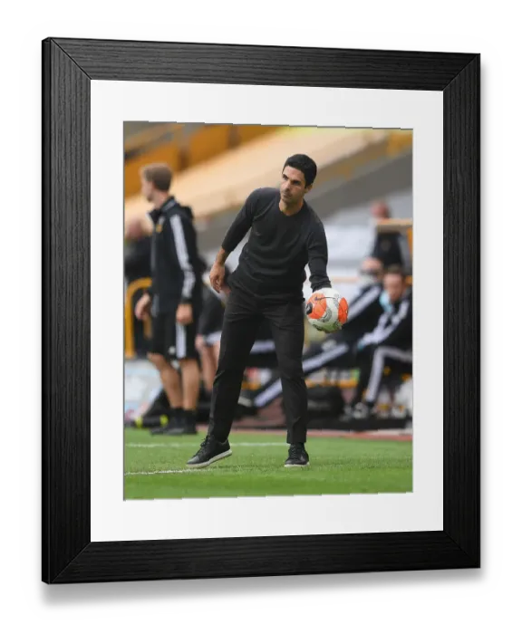 Framed Print : Mikel Arteta Guides Arsenal Against Wolverhampton Wanderers in Premier League 2019-2020