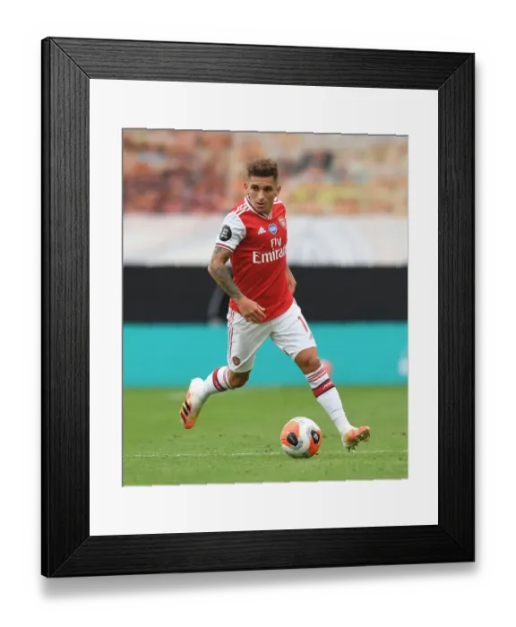 Framed Print : Lucas Torreira in Action: Wolverhampton Wanderers vs. Arsenal FC, Premier League 2019-2020