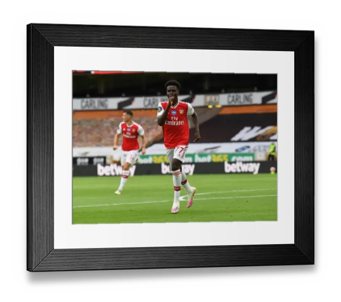 Framed Print : Saka Scores: Arsenal's Victory at Wolverhampton Wanderers (2019-2020) Framed Print : Saka Scores: Arsenal's Victory at Wolverhampton Wanderers (2019-2020)