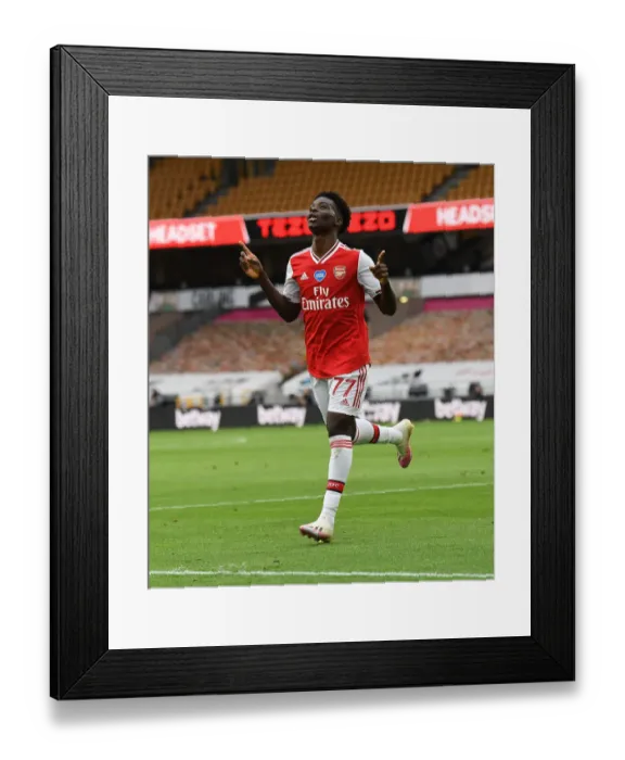 Framed Print : Saka's Stunner: Arsenal's Victory at Wolverhampton Wanderers (2019-2020)