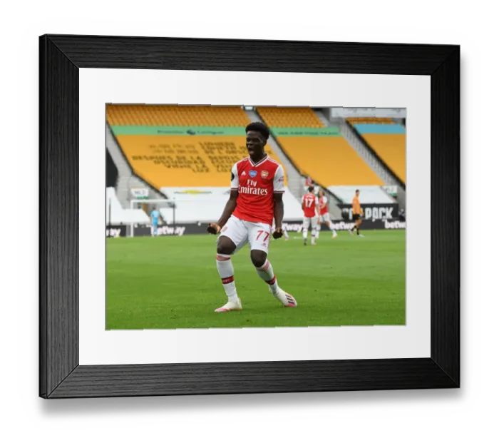 Framed Print : Saka Scores: Arsenal's Victory at Wolverhampton Wanderers (2019-2020) Framed Print : Saka Scores: Arsenal's Victory at Wolverhampton Wanderers (2019-2020)
