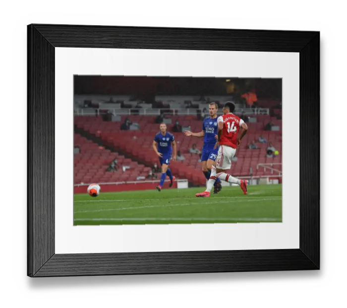 Framed Print : Aubameyang Scores the Winner: Arsenal FC vs Leicester City, Premier League 2019-20 Framed Print : Aubameyang Scores the Winner: Arsenal FC vs Leicester City, Premier League 2019-20