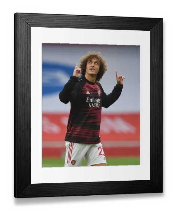 Framed Print : Arsenal's David Luiz Prepares for Premier League Clash Against Leicester