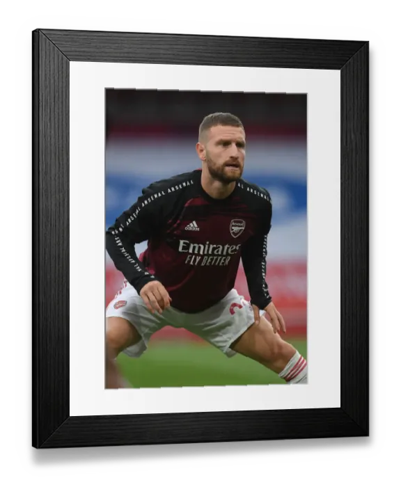 Framed Print : Arsenal vs Leicester: Mustafi Warming Up Ahead of Premier League Clash at Emirates Stadium Framed Print : Arsenal vs Leicester: Mustafi Warming Up Ahead of Premier League Clash at Emirates Stadium