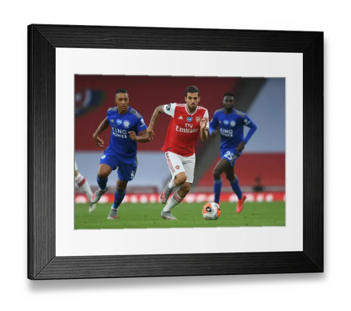 Framed Print : Arsenal vs Leicester City: Dani Ceballos vs Youri Tielemans Battle at Emirates Stadium (Premier League 2019-20)